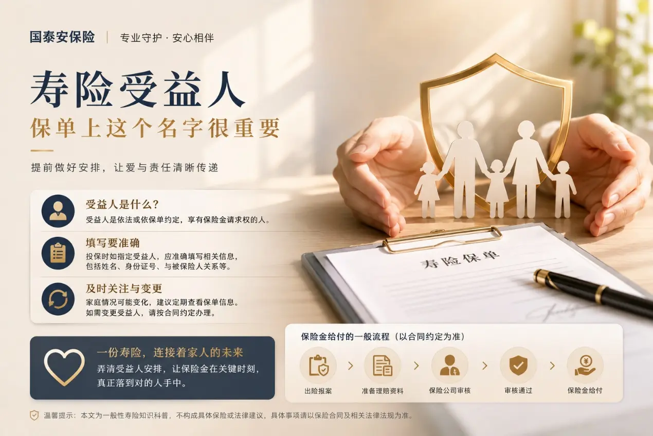 寿险受益人怎么理解？保单上这个名字很重要(图1)
